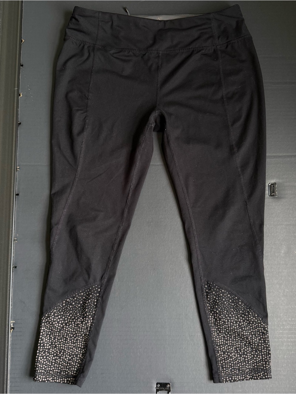 lululemon athletica Black Leggings with Metallic Dot Hem